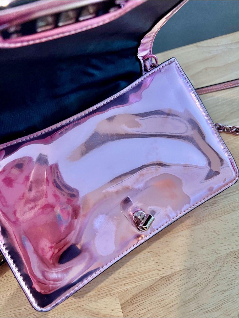 Rebecca Minkoff Small Love Quilted Metallic Crossbody bag - Picture 11 of 12